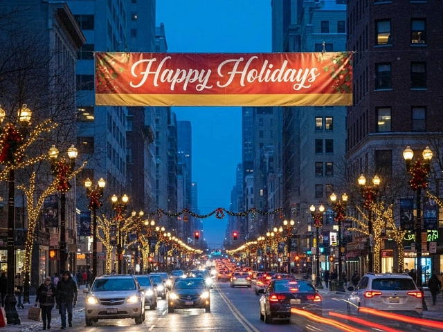 Новогодние баннеры и растяжки: как привлечь покупателей к праздникам